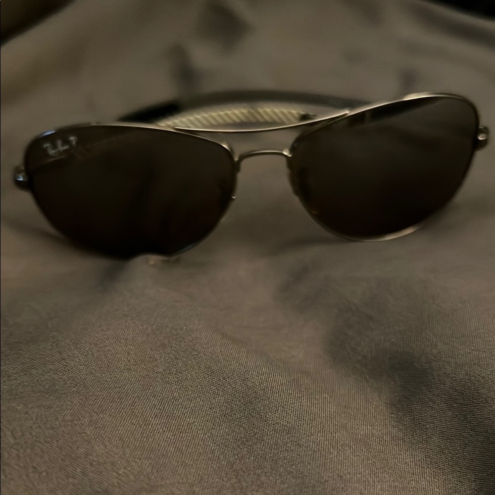 Ray-Ban Polarized Carbon Fibre Black and Silver Sunglasses